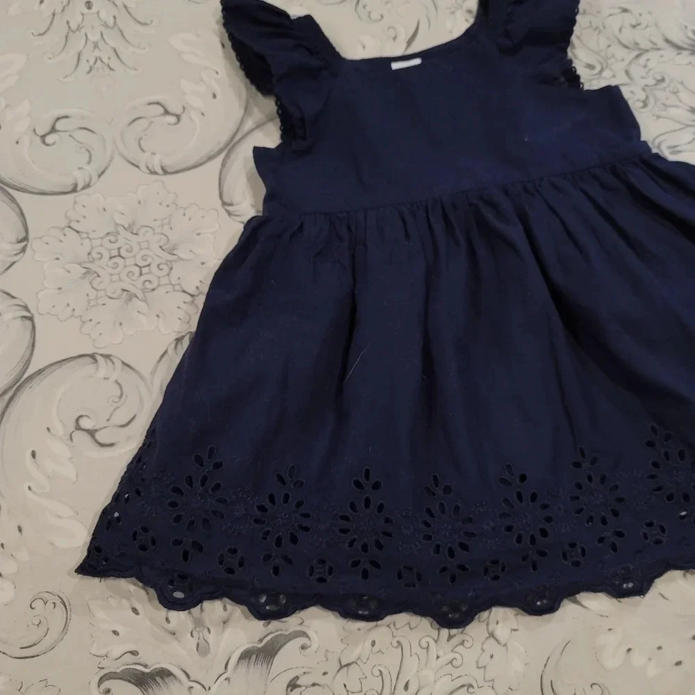 babyGap Baby Girls Cap Sleeve Scallop Eyelet Dress